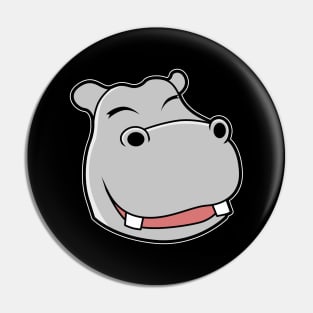 Hippo Head Comic Pin