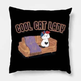 Cool Cat Lady Pillow