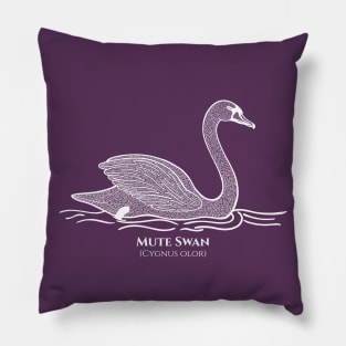 Mute Swan with Common and Scientific Names - water bird design Pillow