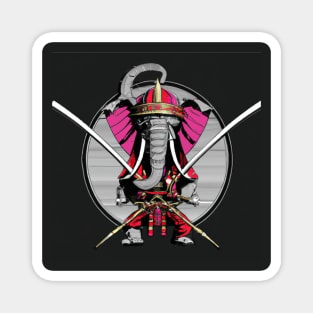 Samurai Elephant Fight Time Magnet