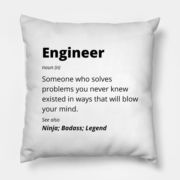 Engineer - Ninja, Badass, Legend Pillow by BlueSkyGiftCo