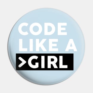 Code Like a Girl - Blue Pin