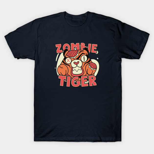 Discover Cute Zombie Tiger // Funny Halloween Zombie Animals - Zombie Tiger - T-Shirt