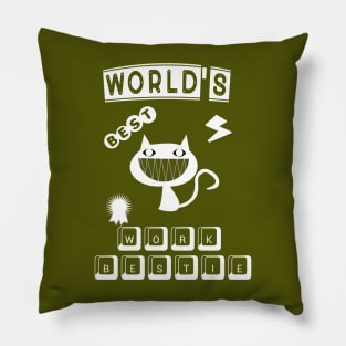 World's best work bestie, funny cat design Pillow