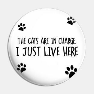 Cats Are In Charge Pin