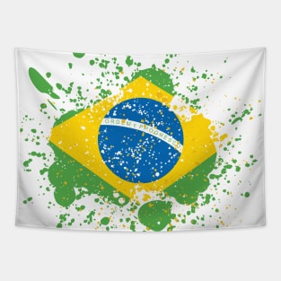 Grunge Brazilian Flag Tapestry