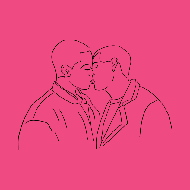 Eric and Adam Kissing by byebyesally