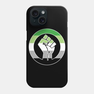 Black Lives Matter Fist Circled LGBTQ Flag Aromantic Phone Case