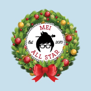 Christmas All Star Overwatch Mei Wreath T-Shirt