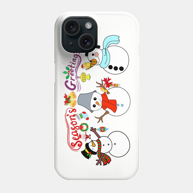 Christmas Snowman, Season’s Greetings Phone Case by IdinDesignShop
