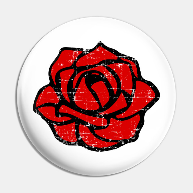 Rose City Antifa Symbol Grunge Rose Pin Teepublic Au