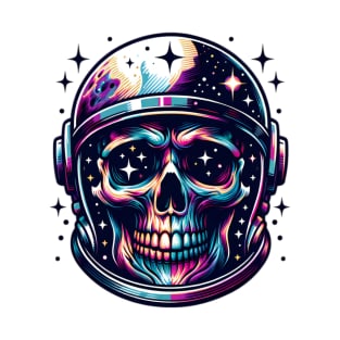 Cosmic Skull Astronaut Helmet Design T-Shirt