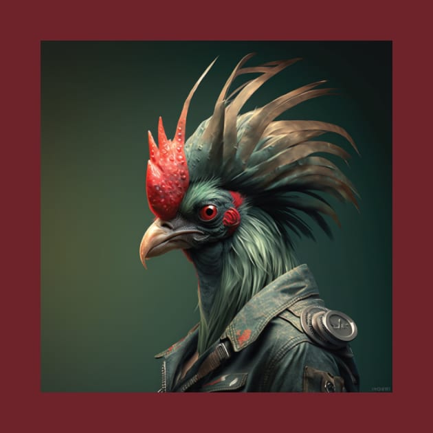 rooster punk guardian side 2 by Ginta Art Abstract 