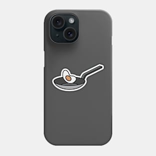 Floating Egg Fried with Fry Pan vector illustration. Food object icon concept. Breakfast egg food in pan vector design. Phone Case