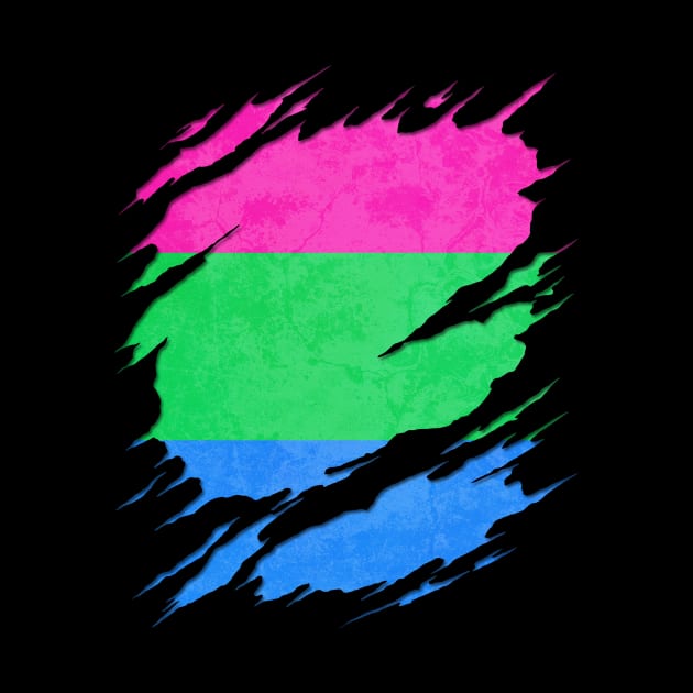 Polysexual Pride Flag Ripped Reveal by wheedesign