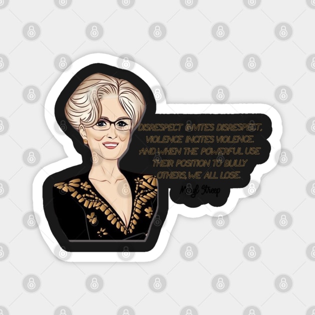 Meryl Streep Cartoon Quote Magnet by baranskini