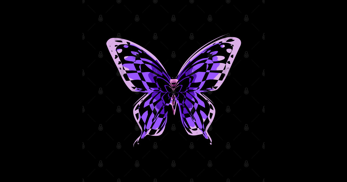 Purple Butterfly Emoji Pink Butterfly Butterflies Sticker TeePublic