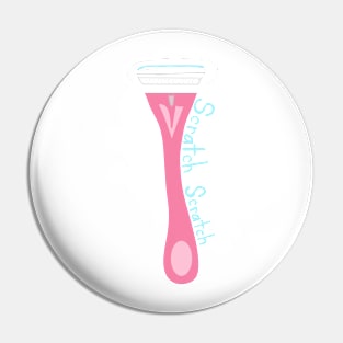 Pink Hair Razor Pin