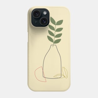 geometric vase and leaf illustration Phone Case