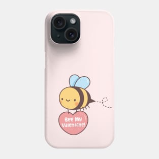 Cute Bee My Valentine Pun Doodle Phone Case