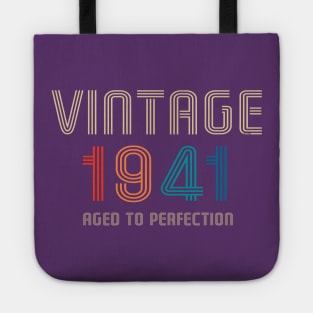 Vintage 1941 aged to perfection 80th birthday gift Tote