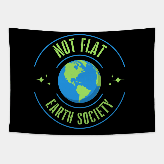 Not Flat Earth Society Tapestry by Kenny The Bartender's Tee Emporium