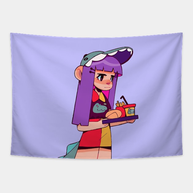 Dino burgers Tapestry by MaiType