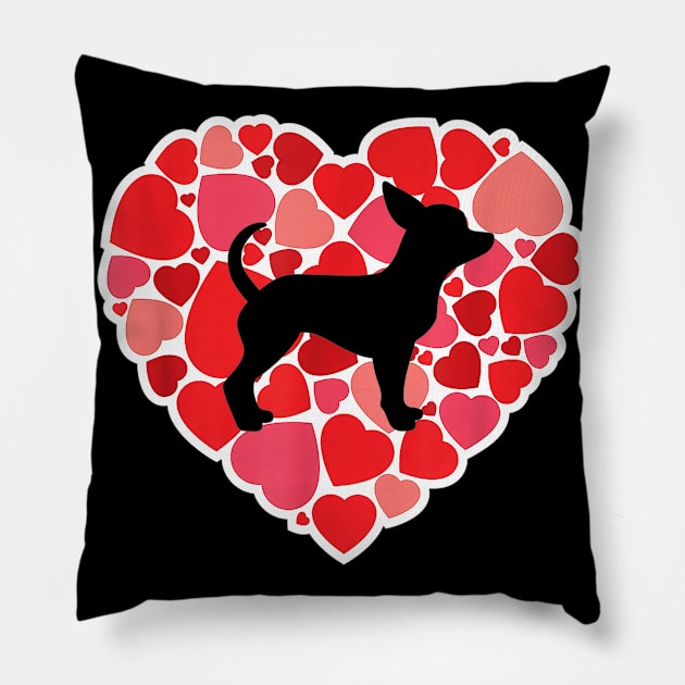 Chihuahua Dog Love Heart For Valentines Day Pillow by Xamgi