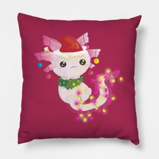 christmas santa axolotl Pillow