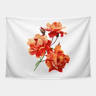 Orange roses in watercolor Tapestry