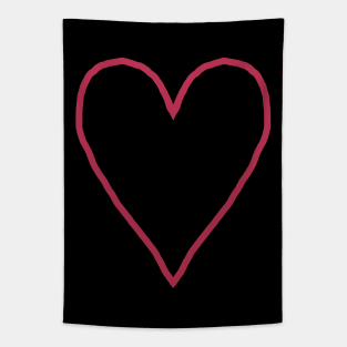 Viva Magenta Heart Line Art Tapestry