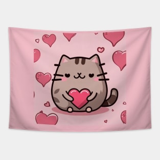 Pu-sheen Valentine cat Tapestry