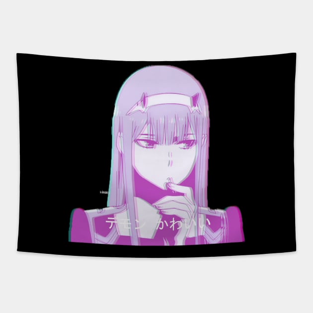 Zero Two Glitch Tapestry by hypergrid