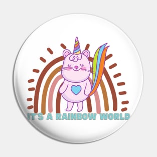 It's A Rainbow World Pin