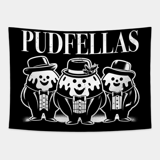 User Pudfellas Christmas Pudding Funny Festive Sweets Mobster Pun Tapestry by Vauliflower