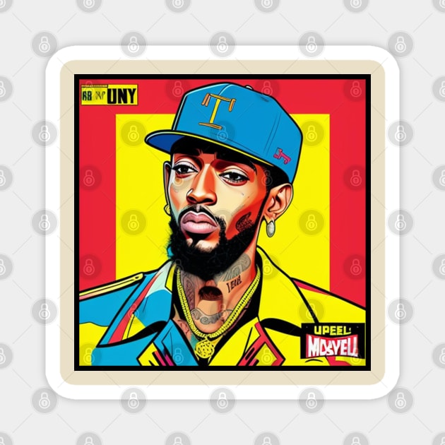 Pop Art Nipsey Vinyl Album Cover IV Magnet by musicgeniusart