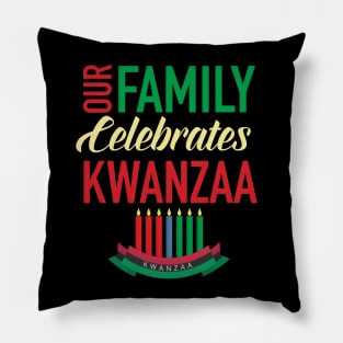 Our Family Celebrates Kwanzaa Kinara Pillow