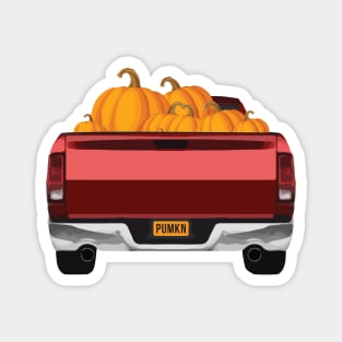 Pickup Truck with Pumpkins in Rear Bed Magnet