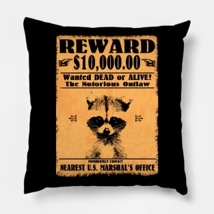 Funny Raccoon Outlaw Pillow