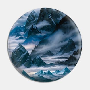 Misty Mountains in Winter Pin