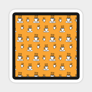 Coffe mug pattern in mustard yellow Magnet