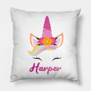 Name harper unicone awesome gift Pillow