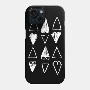 Black White Heart Triangles Phone Case