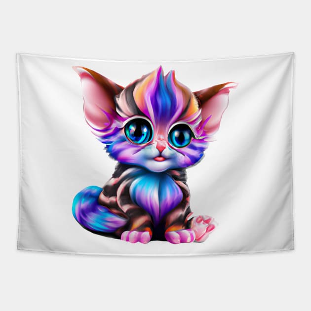 Adorable Striped Kitten Tapestry by CBV