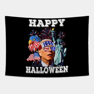 Funny Joe Biden Happy Halloween Confused 4th of July 2024, Funny 4th of July Tapestry