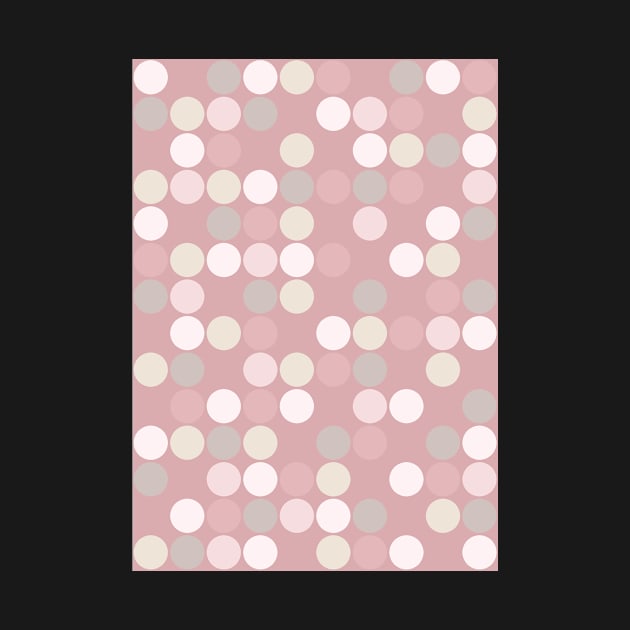 Dusty Rose Subtle Pink and Beige Circles Pattern by dreamingmind