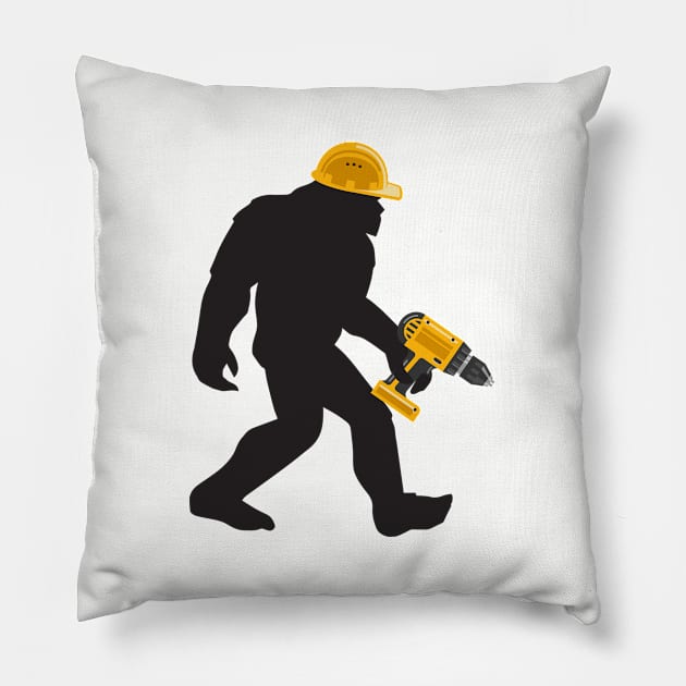 Bigfoot - Bigfoot Construction Pillow by Kudostees