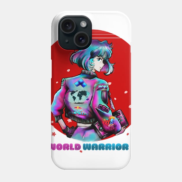 World Warrior with cherry blossoms Phone Case by FleetGaming