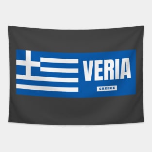 Veria City with Greek Flag Tapestry