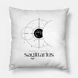 Sagittarius Zodiac Sign Minimalist Design Astrology Pillow